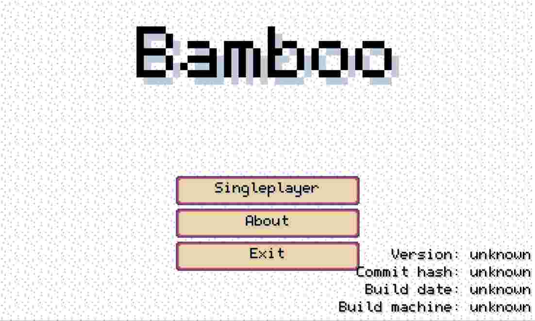 Screenshot of main menu inside a game with bright background