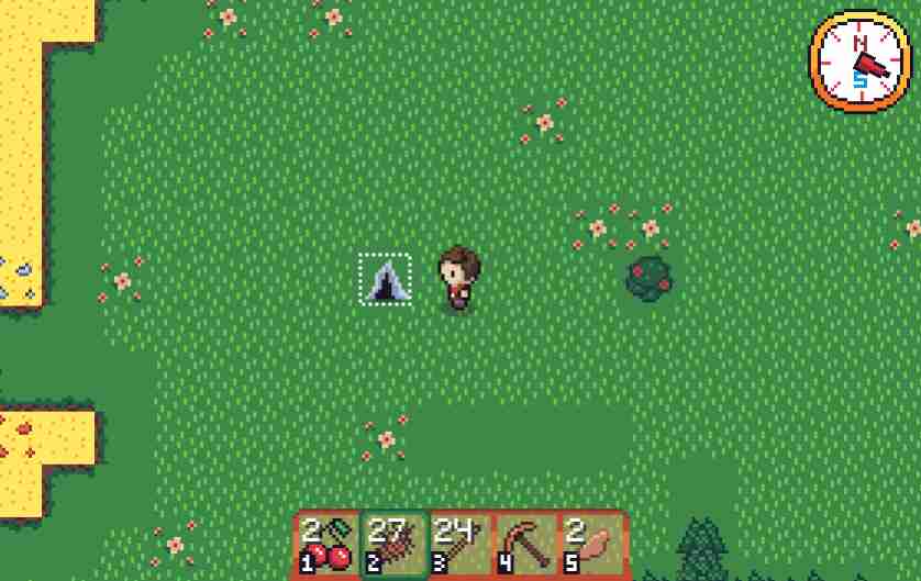 Bamboo screenshot showing player standing near to a cave entrance